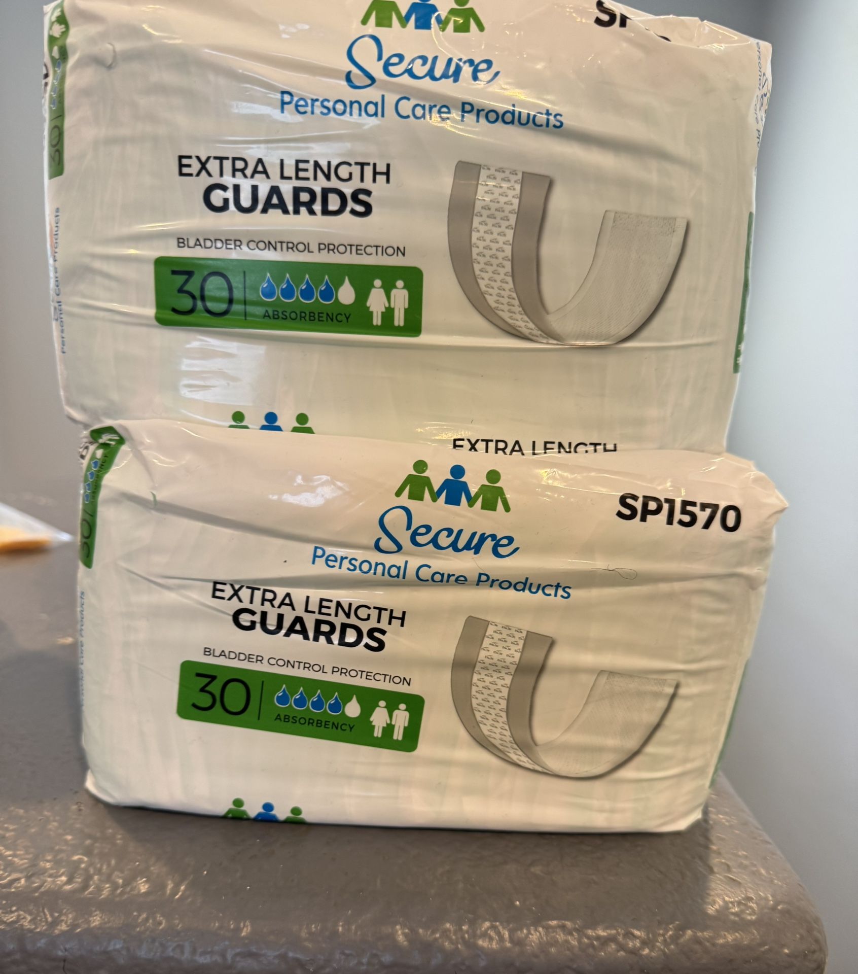 Secure Personal Care Products Extra Length Guards Bladder Control Pads
