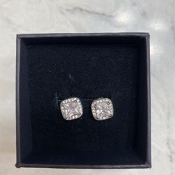 Cubic Zirconia Cushion Studs