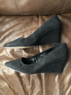 Simply Styled Black Agatha Wedge Heels