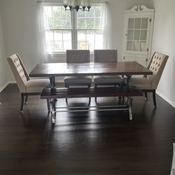 Dining Table w/ bench and chairs.