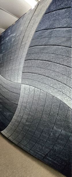 Large Gray Area Rug with Swirl Pattern