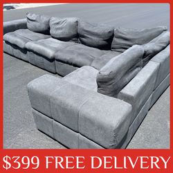 Gray 5 piece MODULAR SECTIONAL sectional couch sofa recliner (FREE CURBSIDE DELIVERY)