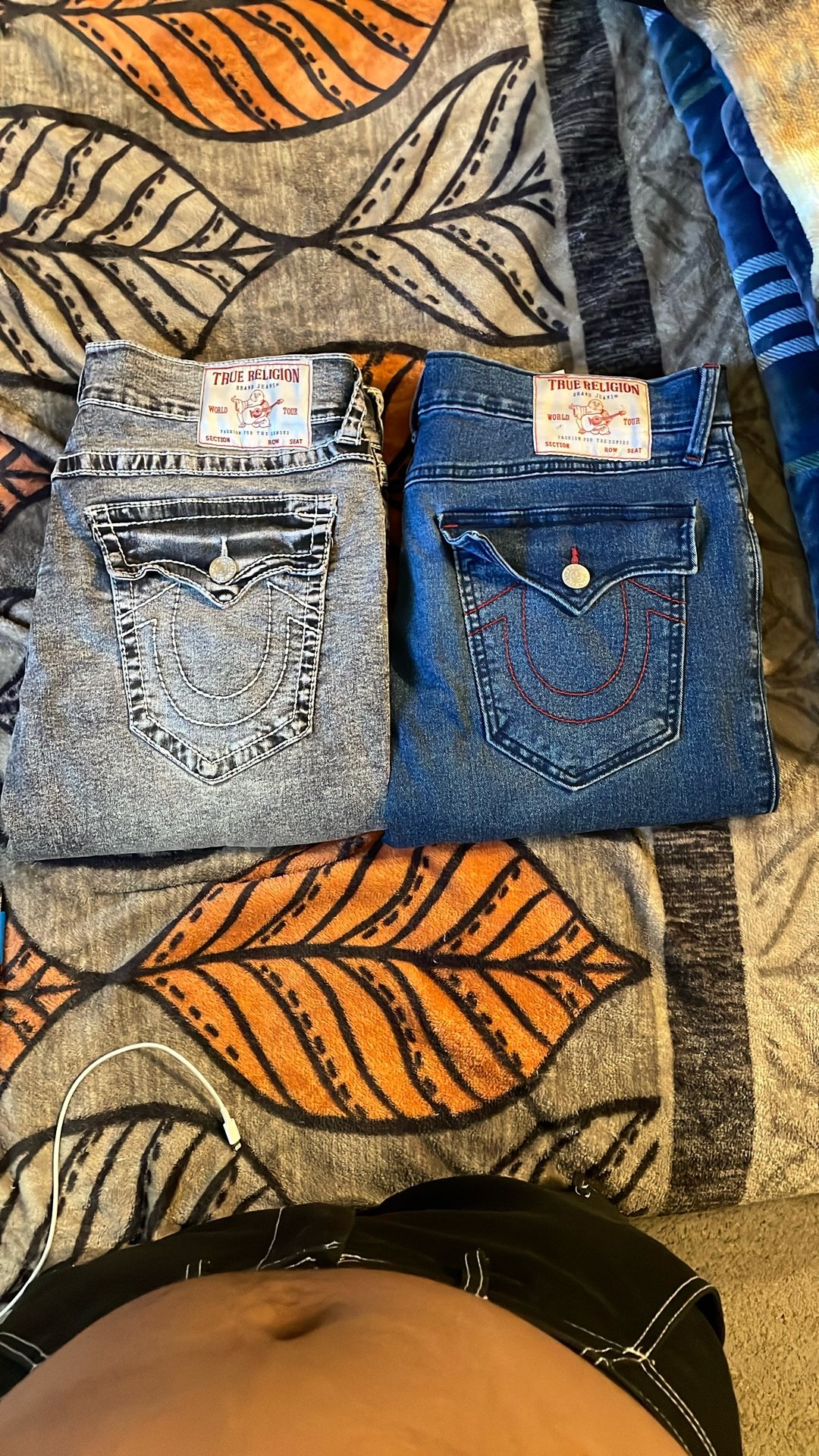 True Religion Jeans Two Pairs Grey Ricky And Blue