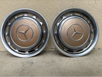 (2) vintage MERCEDES BENZ hubcaps WHEEL COVERS rims 60s 70s