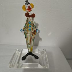 MURANO GLASS CLOWN FIGURINE 8"×3.5" - B63
