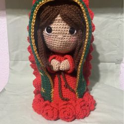 CROCHET HANDMADE VIRGIN MARY, MY DAUGHTER MADE JUST NOW STARTED SELLING 12 INCH TALL 6.5 WIDTH $80