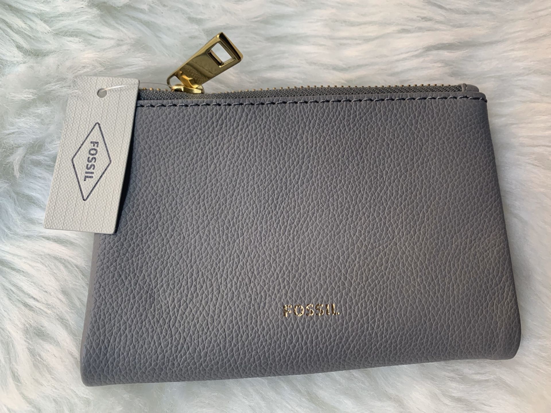 Fossil Gray Small Trifold Wallet