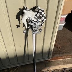 Halloween Cane Staff Skull Jester 36” Tall