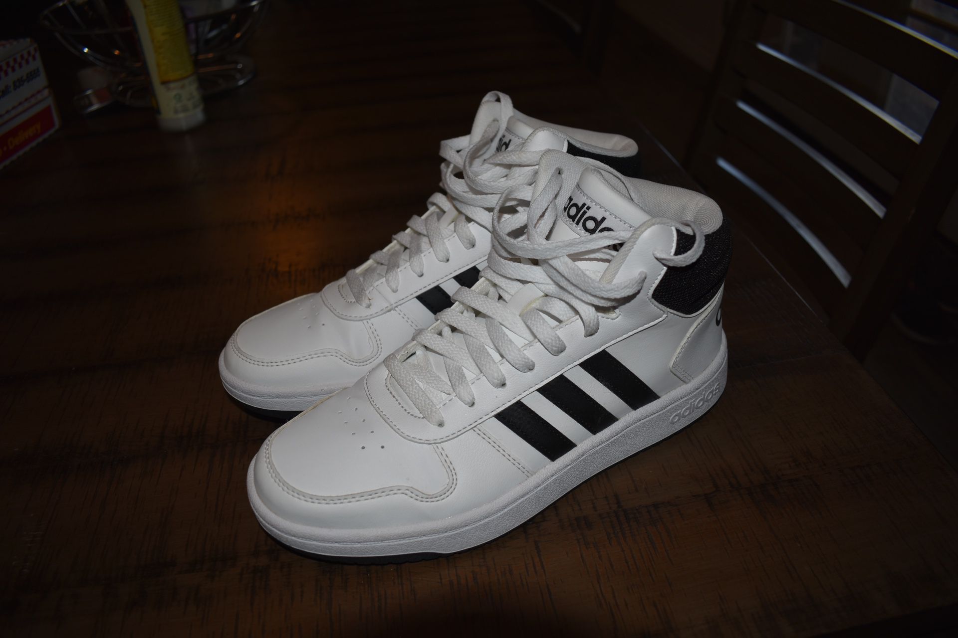 Adidas High Top Shoes (White, Size 8 Men)