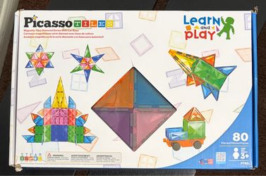 PicassoTiles 80-Piece Magnetic Tiles Diamond Series. Brand new unopened box