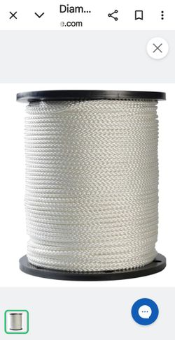 White Braided Polyester Rope, (Zenith #4) 1/8' x 1500"