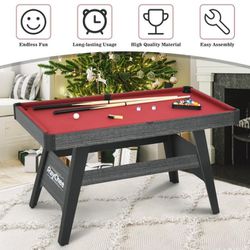 Pool Table 4.5ft Portable Billiard Table for Kids and Adults, Mini Billiards Game Tables W/ 2 Cue Sticks, Full Set of Balls
NEW