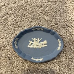 Wedgwood Blue Jasperware Oval Trinket Dish