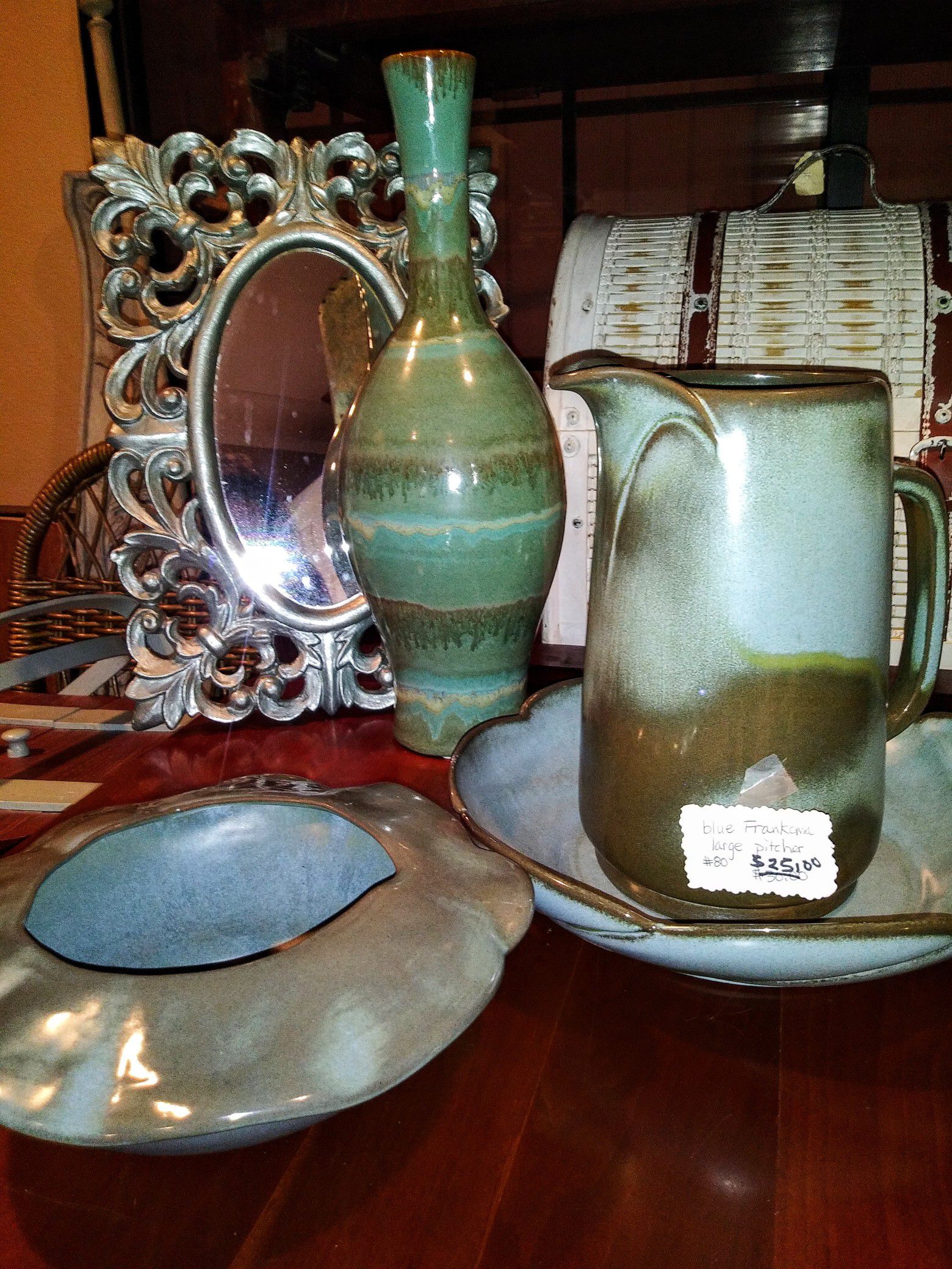 MID CENTURY LAMP 100s more $5&up SEE 12 PICS Antique Vintage MidCentury Decor Lamps Frankoma Pottery Pitcher Bowl Vase Chairs Tables Mirror s + READ⬇️