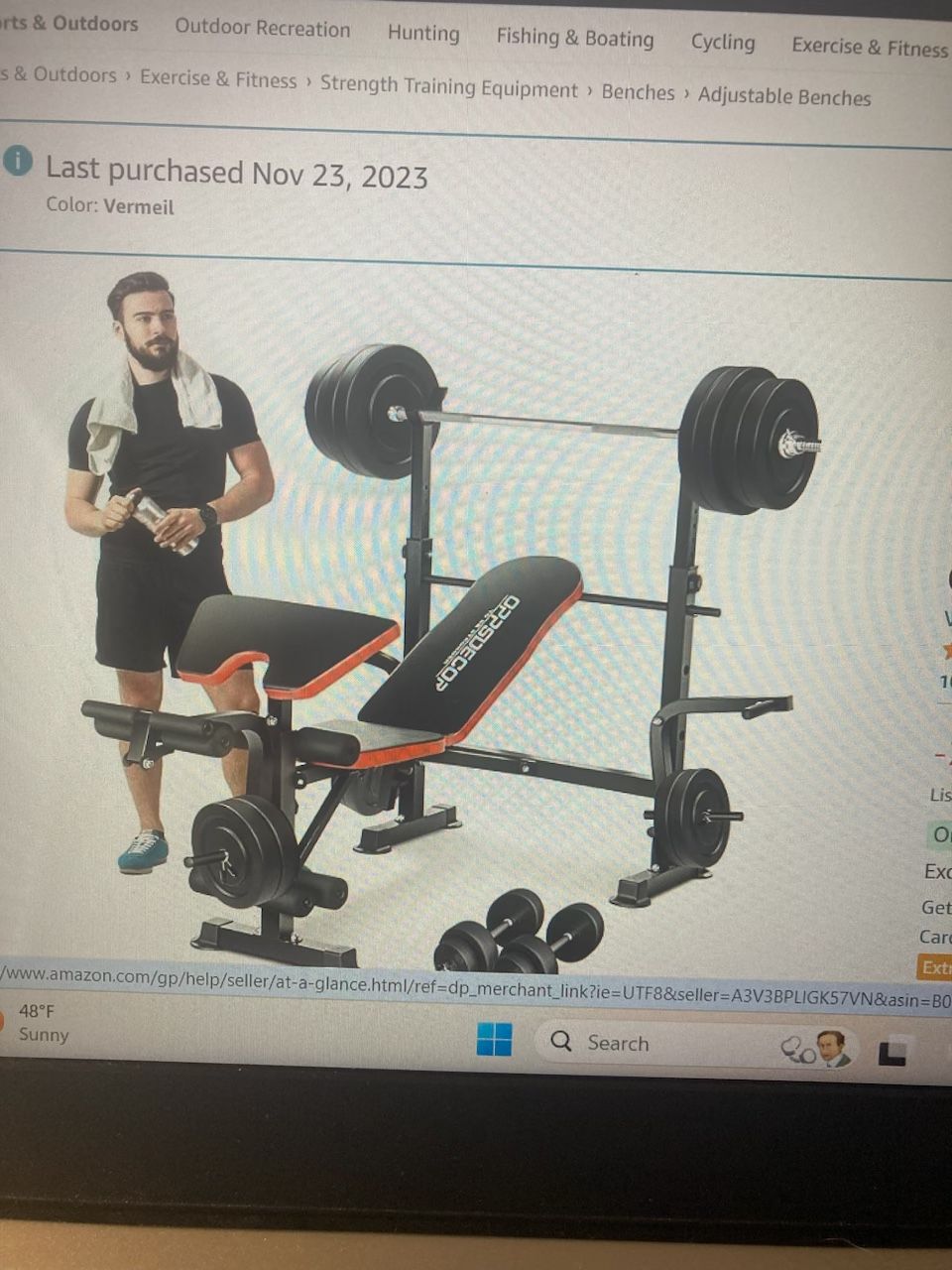 OPPSDECOR 6 In 1 600lbs Weight Bench Set 