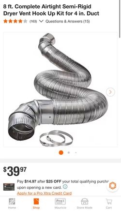 New in box locate in hesperia   8 ft. Complete Airtight Semi-Rigid Dryer Vent Hook Up Kit for 4 in. Duct