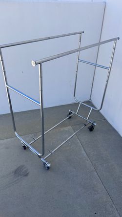 Double Rail Rolling Clothing Rack