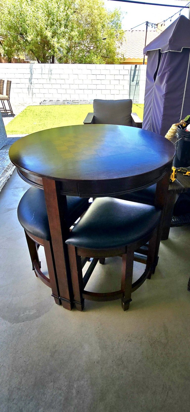 Pub Table With Bar Stool Stools Checkers Chess Game