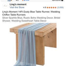 13 Dusty Blue Chiffon Table Runners