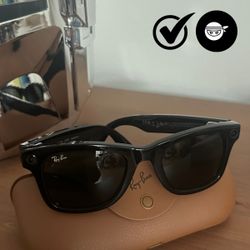 Ray-Ban Meta Wayfarer (Gen 1), Shiny Black / G15 Green, Standard, High Bridge Fit