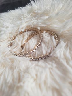 Gold diamond hoop earrings