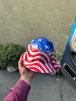 Patriotic helmet.