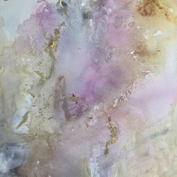 Abstract Fine Art Painting With Gold Leaf Accents