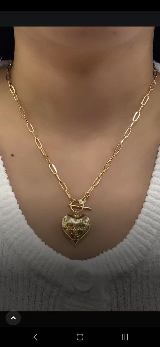 18K Real Gold Toggle Necklace