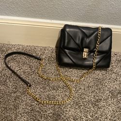 Small Black and Gold Shoulder Bag / Purse