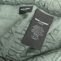 SAINT LAURENT LARGE SQUARE SCARF IN SILK AND WOOL JACQUARD