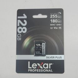 Lexar Silver Plus 128GB 30MB/s V30 SD Card 4K