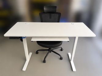 Rising desk and office chair