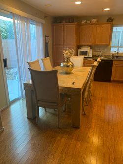 Dining dining room table with six chairs