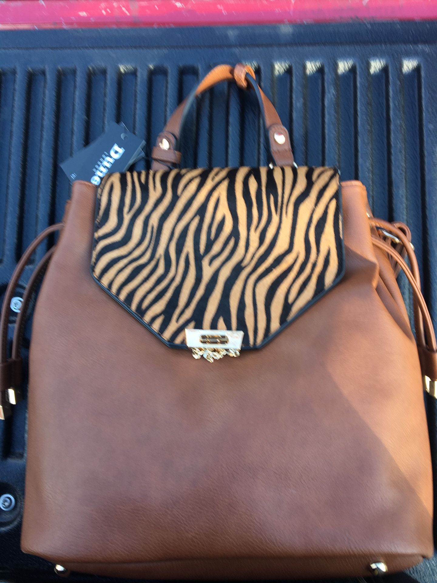 Dune tiger striped backpack/purse (black & tan also)