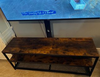 TV Stand with Mount and Power Outlet - Rustic brown
