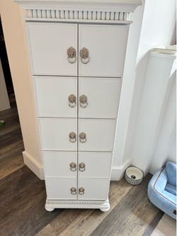 ✨ Unique Vintage Tall Cabinet with 10 Mini Cubbies ✨