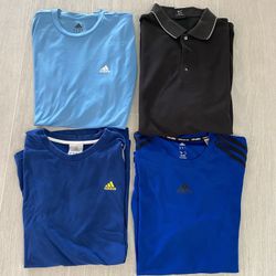 3 Adidas (large) shirts & 1 Nike polo (x-large)