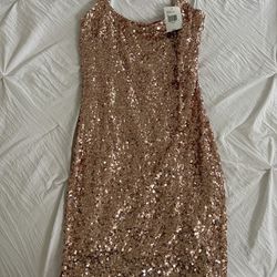 Guess pink sequence dress size Large 