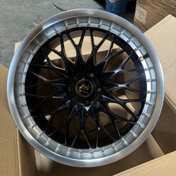 New 20 Inch WORK VSXV Style Wheels 20x8.5 +35 5x114.3 Matte Black Machined Lip Rims Set of 4
