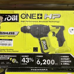 Ryobi 18V Compact Brushless 5/8" SDS-Plus Rotary Hammer (used like new)