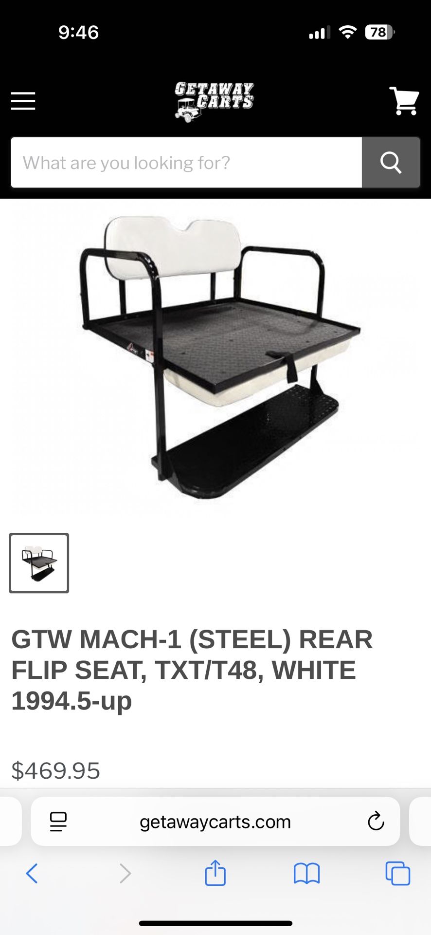 Golf Cart Rear Seat New In Box