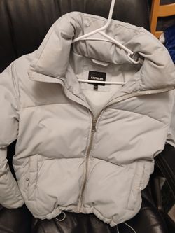 Express Light Gray Puffer Jacket
