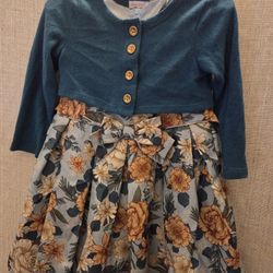 Toddler Dress With Cardigan 