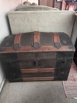 Antique Dome Top Steamer Trunk