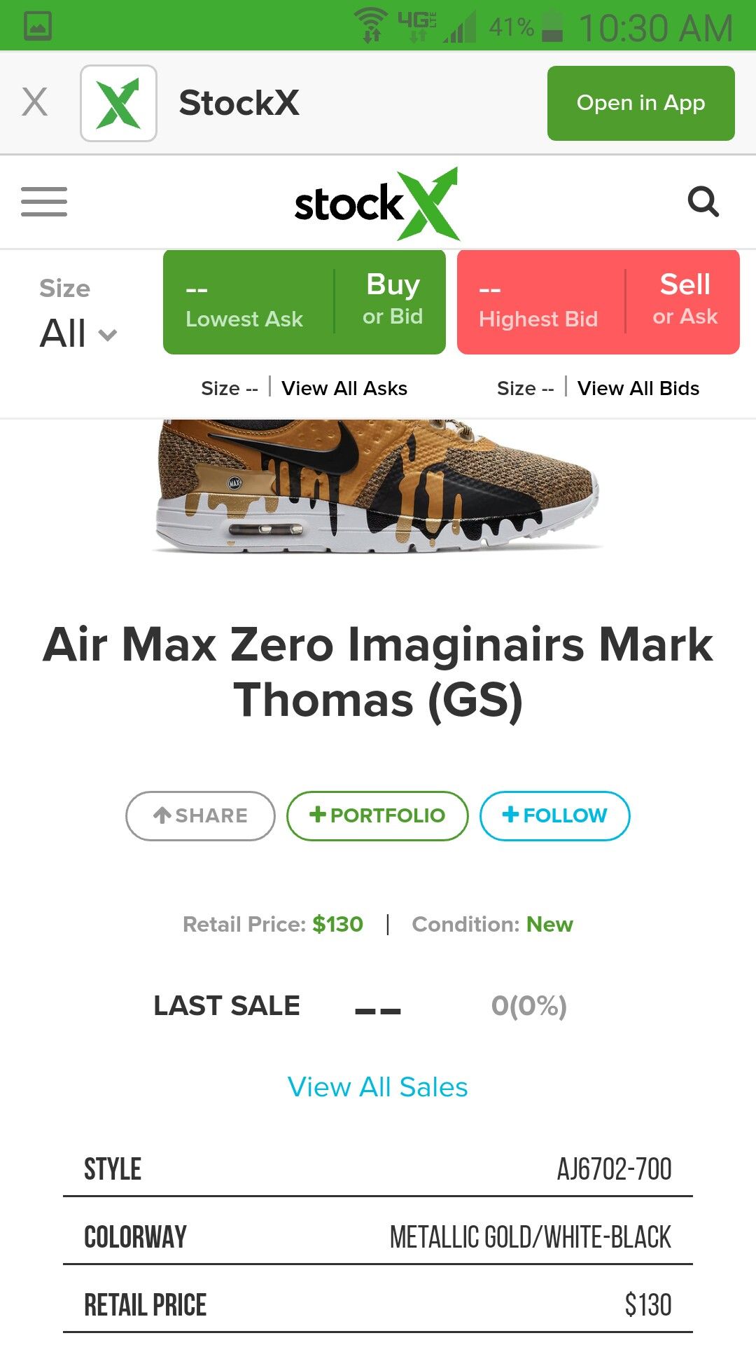 Air max zero mark thomas sale