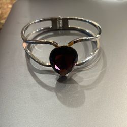 Bracelet - Silver With Purple Gemstone 