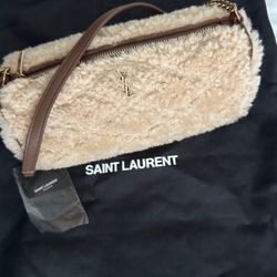YSL Sade Mini Quilted Shearling Tube Bag