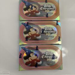 2025 Topps Chrome Disney Factory Sealed Hobby Box x3