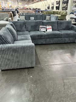 4-Piece Sectional Set One-Arm Loveseat x 2 + Corner Wedge + Armless Chair  Color: Dark Gray.  Sofa Seccional De 4 Piezas Color Gris