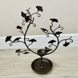 Jewelry Tree Large Metal Bird And Nest